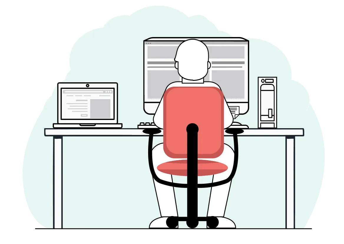 Ilustración de desarrollo web para dispositivos móviles